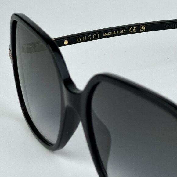 NEW Gucci GG1449S 001 Black Grey Women Square Sunglasses GG 1449S